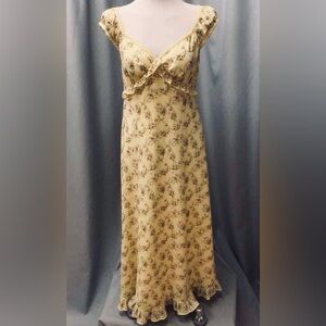 Max Studio Buttercream Yellow Floral Pretty Maxi Dress-Sz XS NWT!